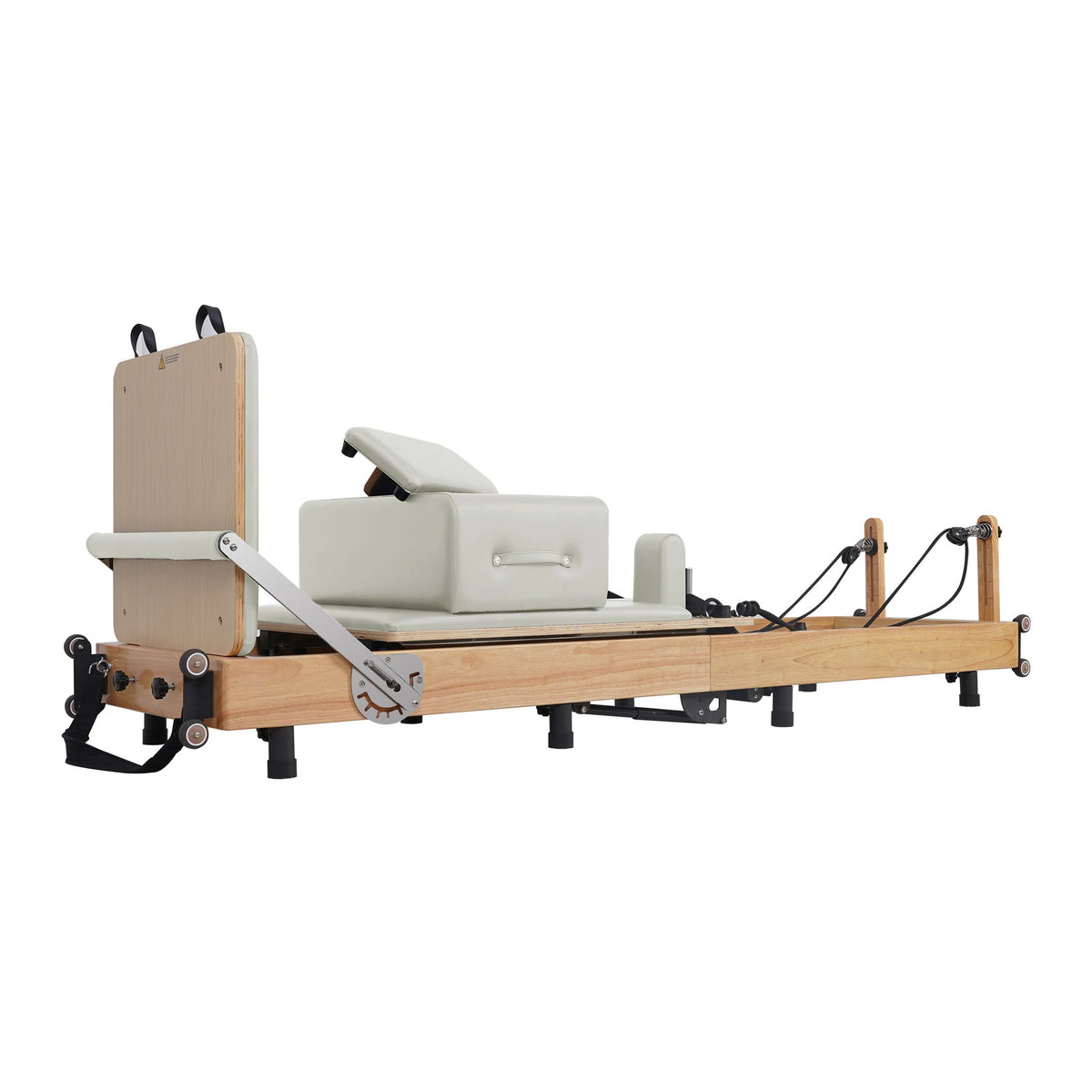 Foldable Oak Pilates Reformer Cream White
