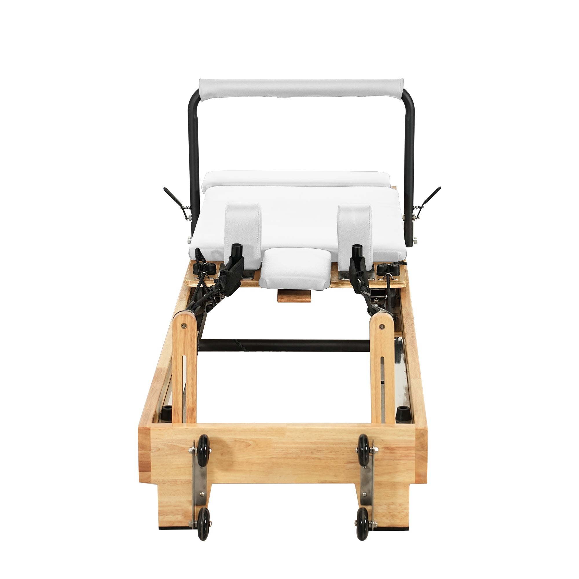 Collapsible Classic Pilates Reformer wooden legs White