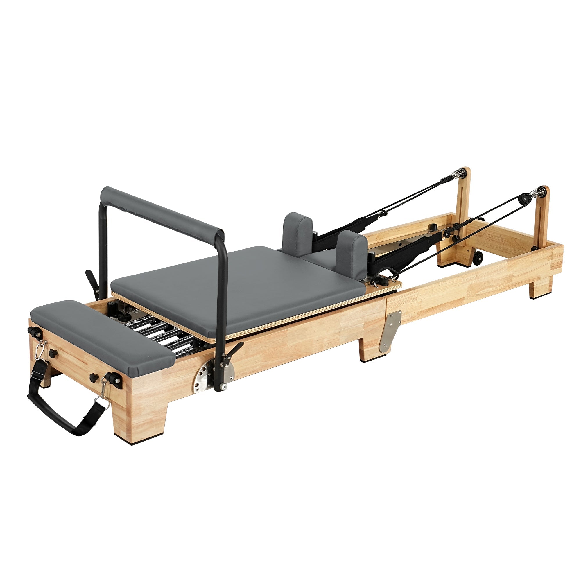 Collapsible Classic Pilates Reformer wooden legs Gray