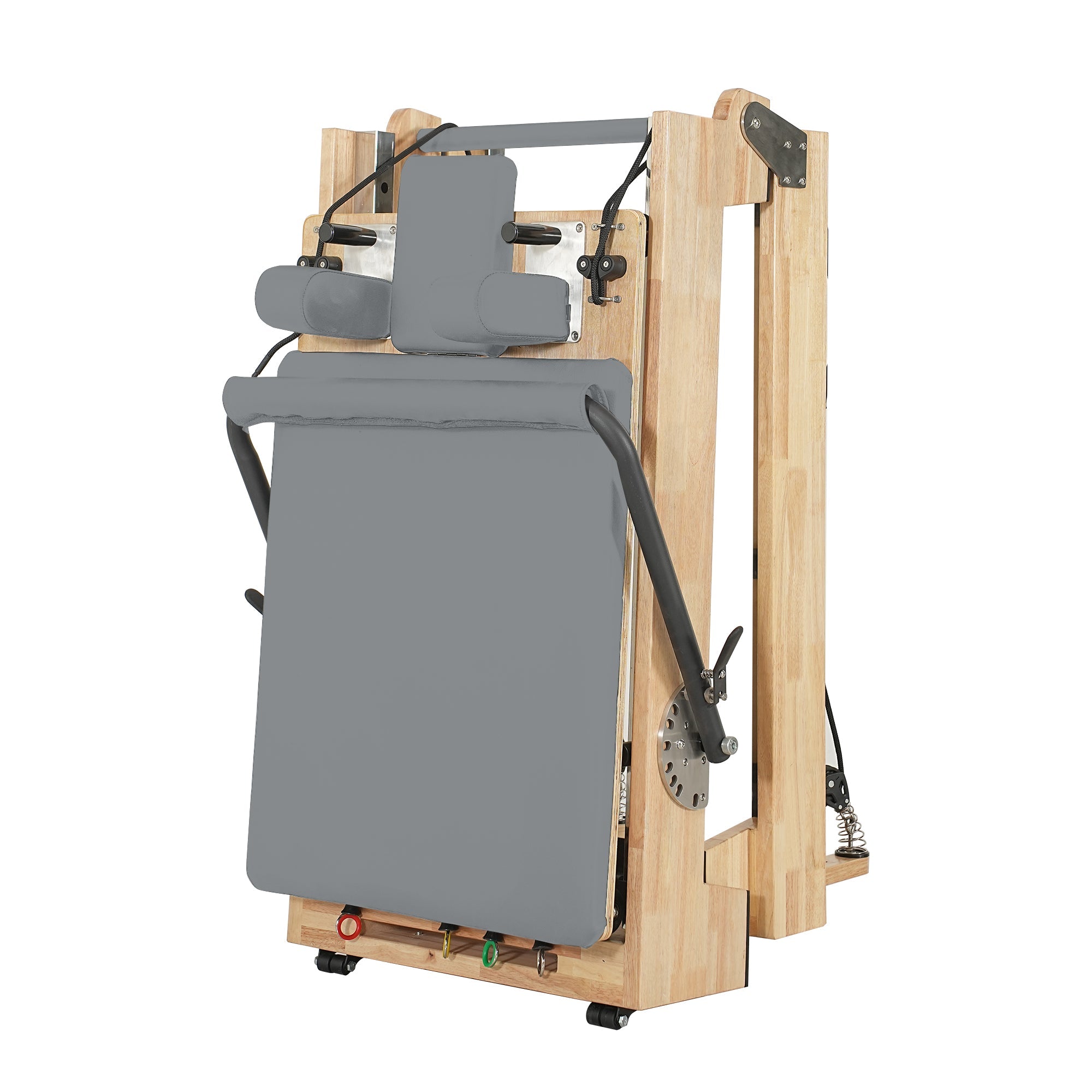 Collapsible Classic Pilates Reformer wooden legs Gray