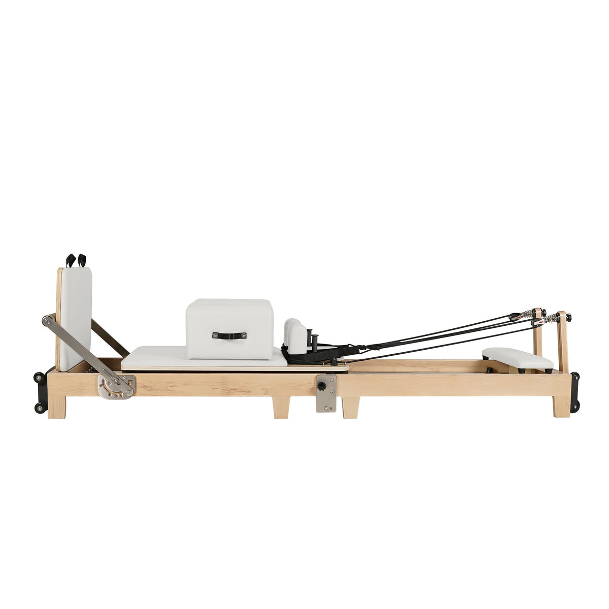 Foldable Maple Wood Pilates Reformer White