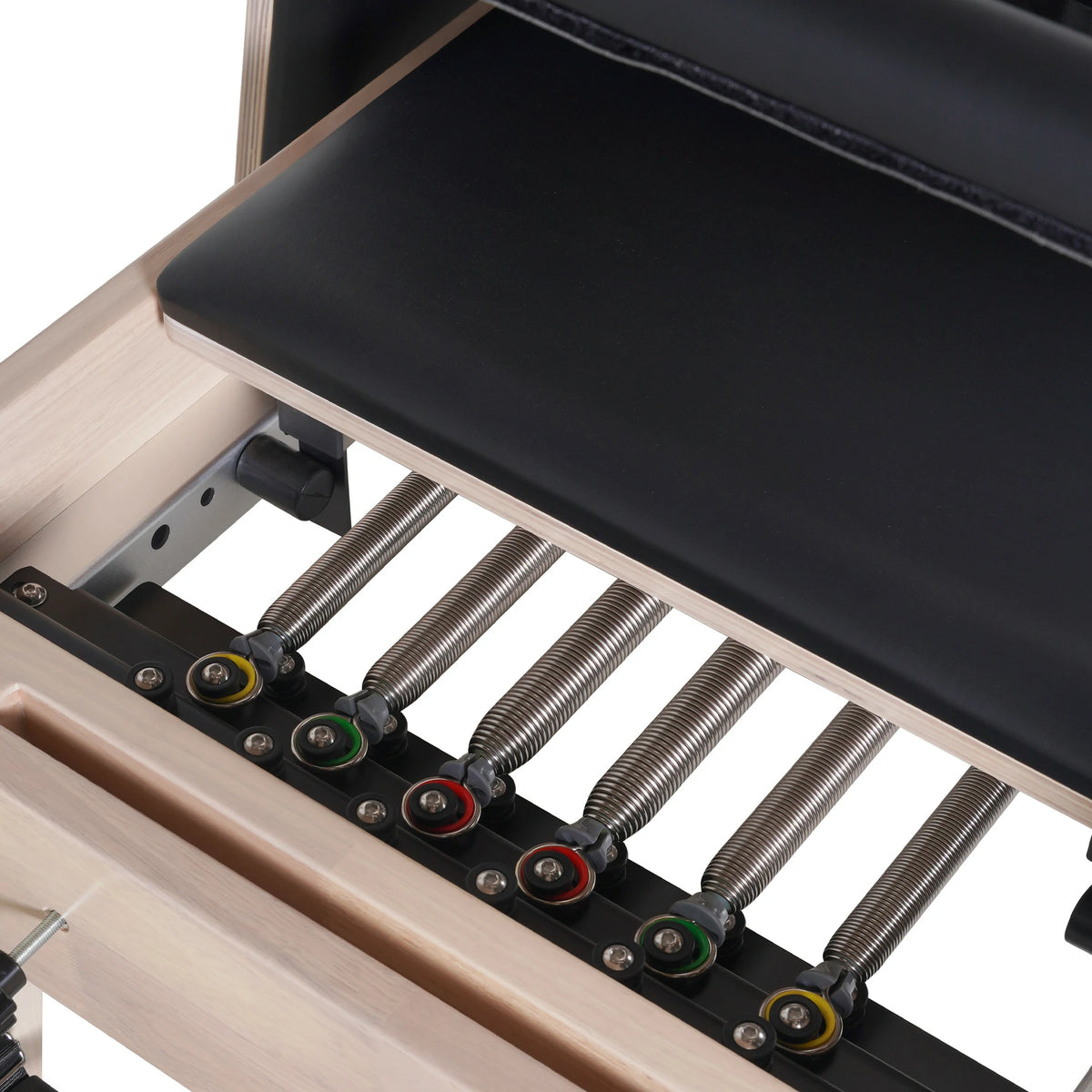 Oak Full Track Split Glide Pilates Reformer Schwarz