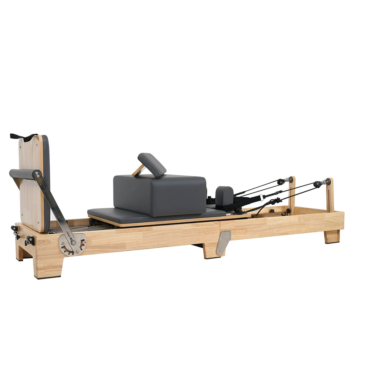 Reformeur de Pilates classique pliant en chêne – Gris