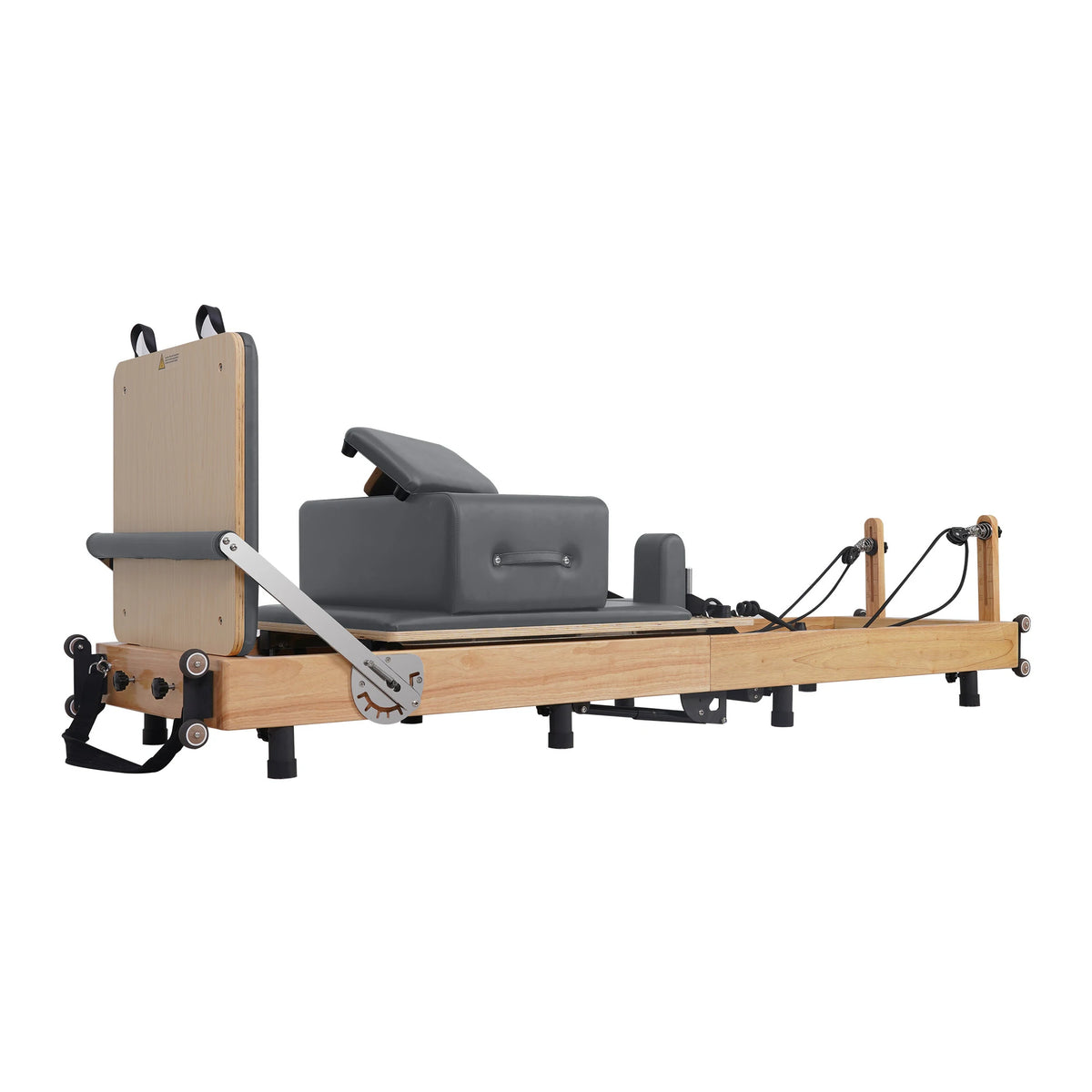 Faltbarer Pilates-Reformer aus Eiche, Grau