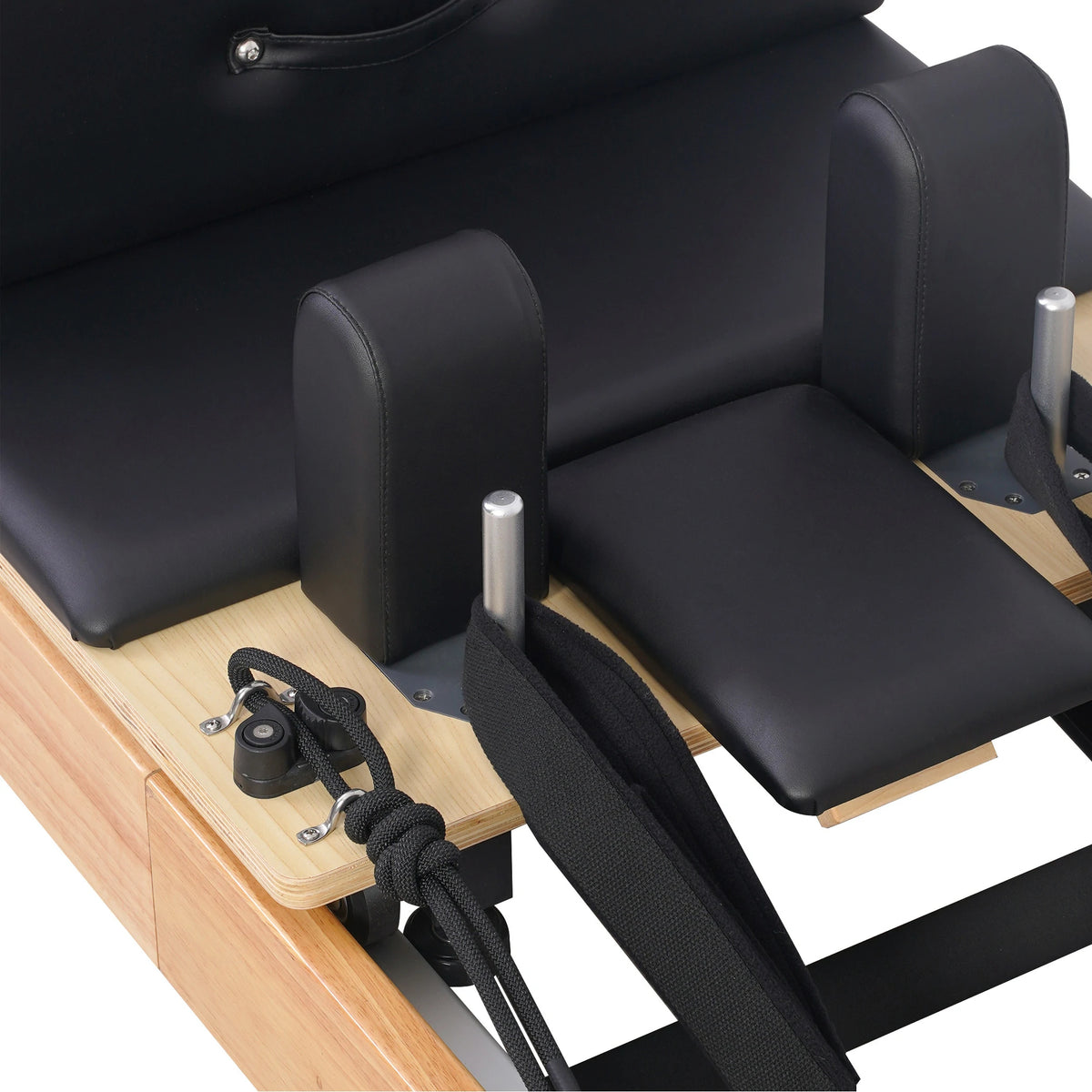 Faltbarer Eichen-Pilates-Reformer Schwarz