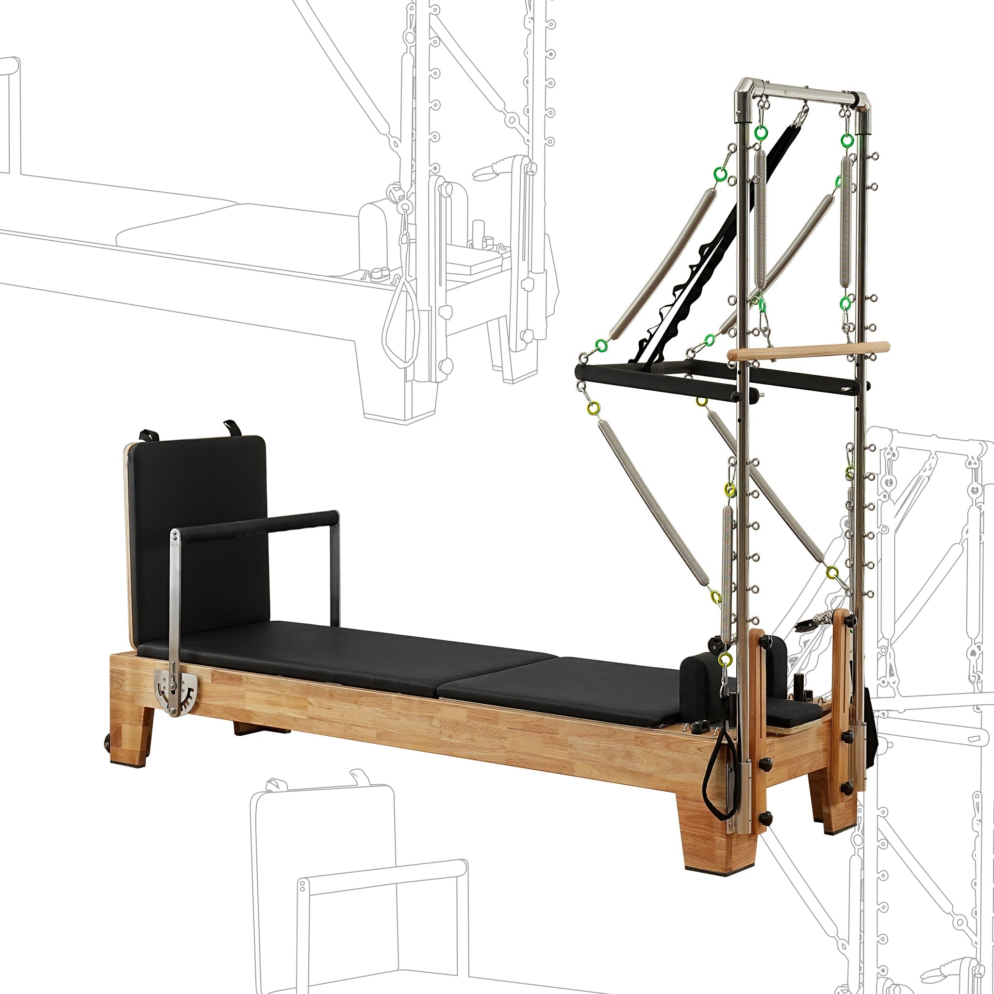 Pilates Reformer With Tower Vintage-Pilates Reformer Machine For Home